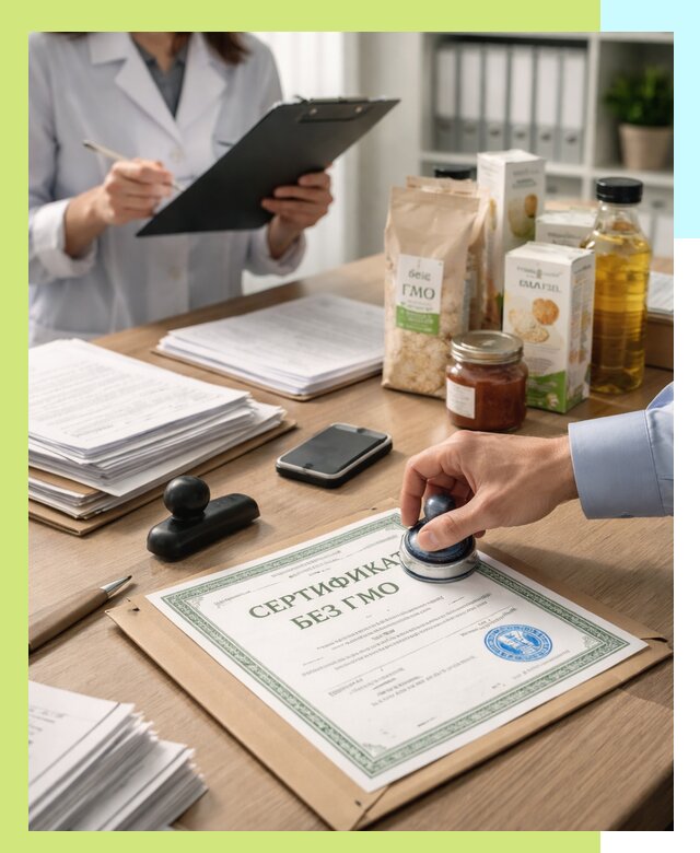 Получение сертификата Без ГМО для продукции в Зеленодольске